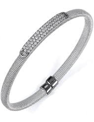Sterling Silver & Cz Bangle