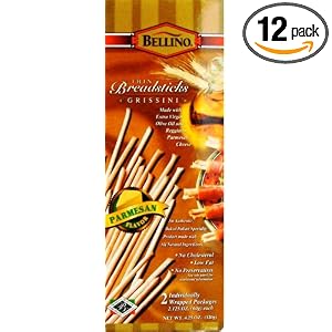 Bellino Breadsticks Parmesan, 4.25 Ounce Boxes (Pack of 12) by Bellino