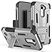 LG K10 Case / LG Premier LTE Case, CASEPLAY [Kickstand] [Swivel Belt Clip] Rugged Holster ShockProof Armor Protective Hybrid Case Cover For LG K10 / LG Premier LTE (Silver)