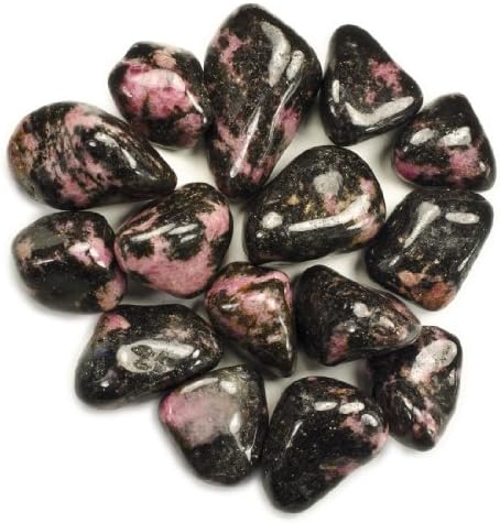 Hypnotic Superior Materials: 1/2 lb Bulk Tumbled Rhodonite Stones from Madagascar - Natural Polished Gemstone Supplies for Wicca, Reiki, and Energy Crystal HealingWholesale Lot