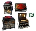 Chinese Black Leather Dragon Mah Jong Set