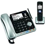 AT&T 86109 DECT 6.0 Corded/Cordless Phone, Silver/Black, 1 Base and 1 Handset