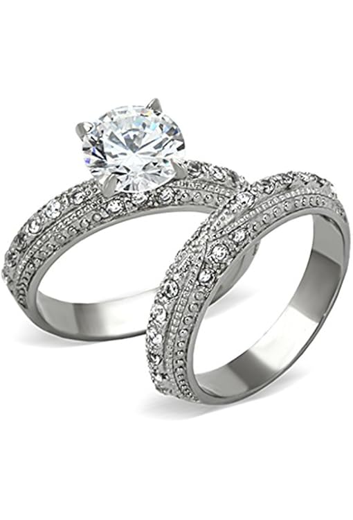 Cheap cubic zirconia wedding ring sets