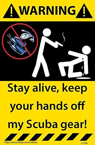 Scuba Warning Sticker Decal 238