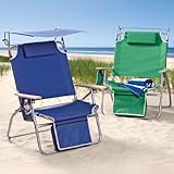 IMAGE OF Plus+Size Living Extra Large Beach Chair with Sunshade (GREEN,0)