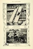1906 Print Shooting the Chutes NY & Net Weaver ME - Original Halftone Print