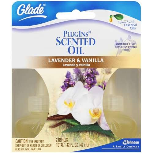 Glade PlugIns Scented Oil Refill, Lavender & Vanilla (Pack of 6)