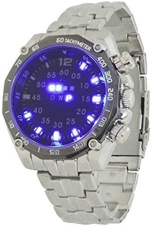 WPOS® Mens LED Digital Date Day Black Dial Alarm Stainless Steel Sport Quartz Wrist Watch