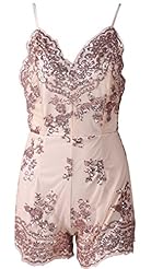 Sleeveless Lace Sequined Short Polyester Club Dress/Jumpsuit 