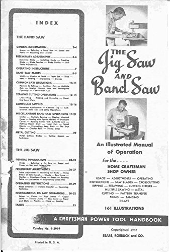 1952 Craftsman The Jig Saw and Band Saw (1952) Instructions