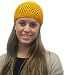Yellow Womens Woven Beanie Kufi Hat