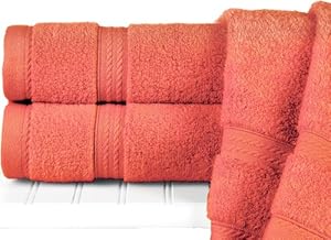 bath towels coral color
