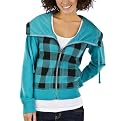 Mossimo Supply Co. Juniors Hoodie - Aqua Parade/Ebony Check