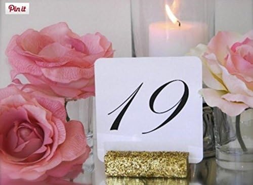 Table Card Holder + Gold Wedding + Gold Glitter Table Card Holder (Set of 12)