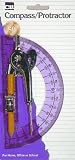 Charles Leonard Inc., Compass, Ball Bearing and 6 Inches Protractor, Metal and Clear, 1 Set/Card (80960)