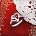 Noble Jewelry 925 Silver Women Ring Two Hearts Cross Rose Zircon Size 8
