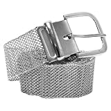 Wide Silver Chain Mail Metal Grommet Mesh Belt Size X-Large