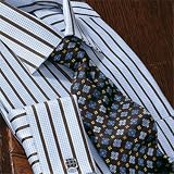 Wide Stripe European Style French Cuff Dress Shirt