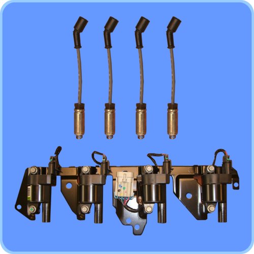 OEM Ignition Coil Super Package (1 Bracket 1 Harness 4 Coils. & 4 Spark