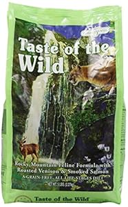 Taste of the Wild Dry Cat Food, Rocky Mountain Feline Formula with Roasted Venison and Smoked Salmon, 5 Pound Bag Taste of the Wild Dry Cat Food, Rocky Mountain Feline Formula with Roasted Venison and Smoked Salmon, 5 Pound Bag