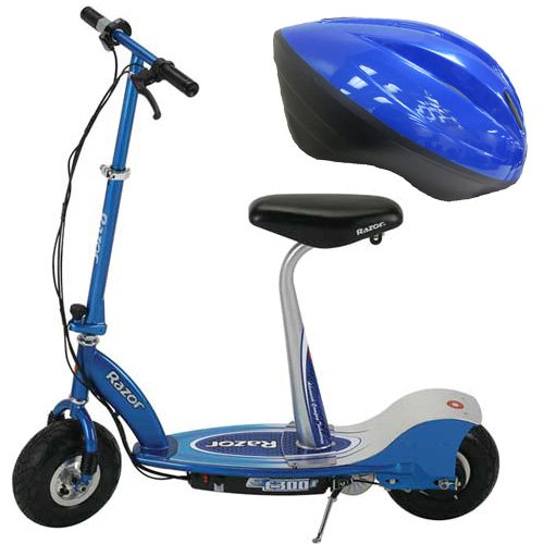 Click to see more detail Razor E300S Seated Electric Scooter with Razor V10 Youth Helmet Blue Razor E300S Seated Electric Scooter with Razor V10 Youth Helmet Blue