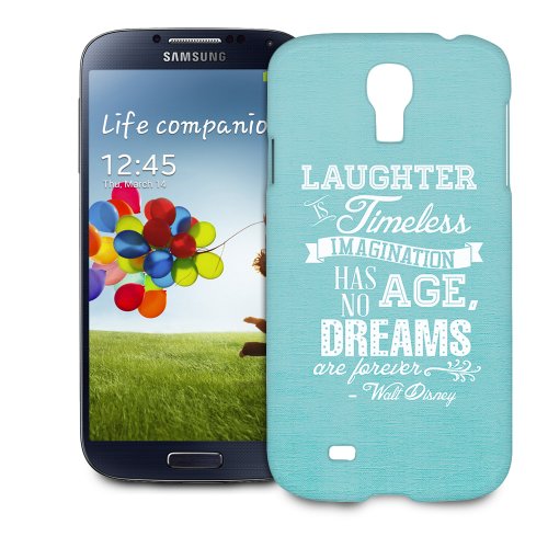 Phone Case For Samsung Galaxy S4 – Aqua Laughter is Timeless Walt Disney Quote Back Hardshell