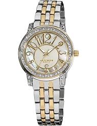 Akribos XXIV Womens AK586TTG Lady Diamond Stainless Steel Sparkle Mother-Of-Pearl Quartz Watch