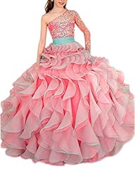 Girls  Crystal   Ball Gown Flower-Girl Dress/Pageant Dress/Party Dress  With Ruffles