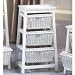 Hillsdale Wood and Wicker White 3 Drawer Pyramid