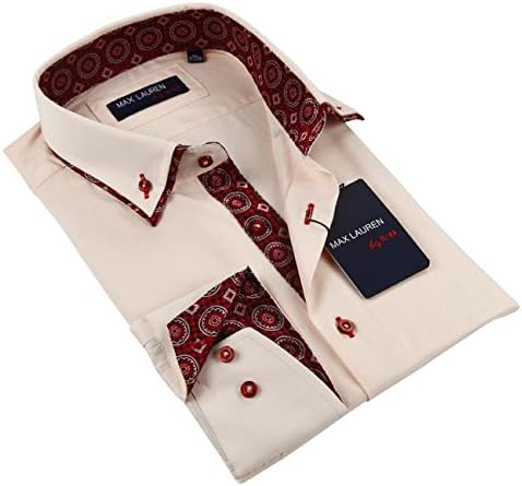 Max Lauren Men's Peach Dress Shirt (X-Large)