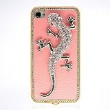 Gekiten Softbank au iPhone 4 4S GeckoHawaii Pink 【アイフォン 4 4S ゲッコー ヤモリ ハワイ ケース】 ピンク 桃 CASEIH4-GeckoHawaii-PKWH