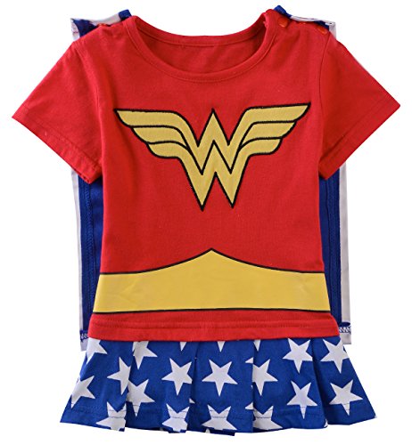 A&J Design Baby Girls' Wonder Woman Short Sleeve Romper