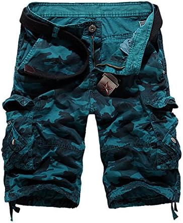 Mens Casual Cargo Short Pants Military Outdoor Wear Lightweight Blue 30