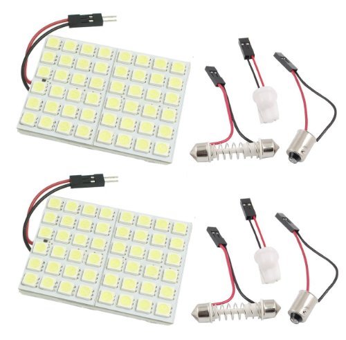 Cutequeen Trading 2PCS White 5050 48SMD 48-SMD LED Panel Dome Light Lamp + T10 BA9S Festoon Adapter (pack of 2) Cutequeen Trading 2PCS White 5050 48SMD 48-SMD LED Panel Dome Light Lamp + T10 BA9S Festoon Adapter (pack of 2)