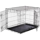 AmazonBasics Double-Door Folding Metal Dog Crate - Medium (36x23x25 Inches)
