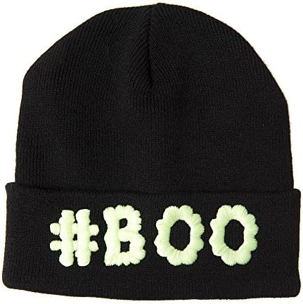 #BOO Glow in the Dark Knit Beanie Hat - Perfect for Halloween or Everyday Use!