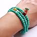 Qiyun 6mm Blue Prayer Mala Tibet Buddhist Meditation Necklace Bracelet