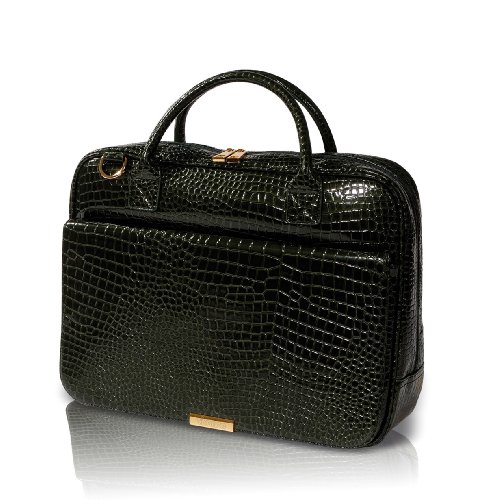 Vivanco 39,1 cm (15,4 Zoll)  Notebooktasche im "Croco" Design mit zus&auml;tzlichem Frontfach mit Organizer-Funktion, gr&uuml;n