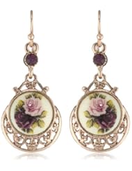 1928 Jewelry Rose Gold Amy Flower Dangle Earrings