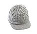 Grey Color Knit Visor Cap Baby Girl Boys Winter Beanie Hat (1T-8T)