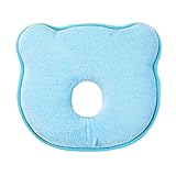 ベビー枕 新生児用 枕 寝返り防止クッション 柔らかい 向きぐせ防止 ベビー枕 出産祝い お祝い ギフト 寝ハゲ対策 - ブルー