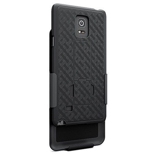 Samsung Galaxy Note 4 Case - Exact Samsung Galaxy Note 4 Case [KickDRAW Series] - Slim Kickstand Shell Case With Swivel Holster for Samsung Galaxy Note 4 (SM-N910S / SM-N910C) Black