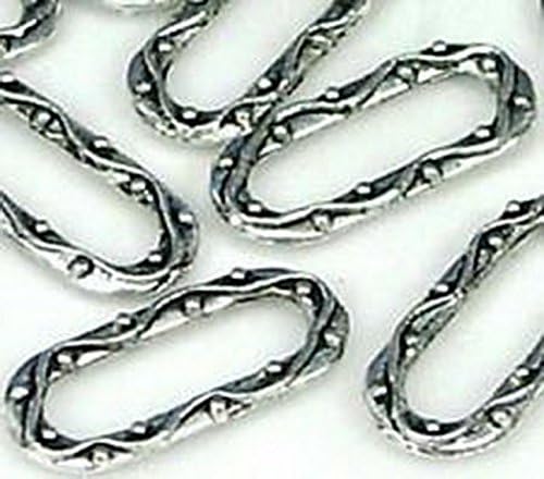 Smith Beads 25 Silver Pewter Oval Ring Connector Link 21x9mm