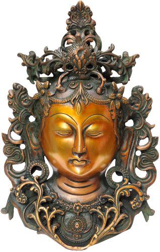 Goddess Tara Wall Hanging Mask - Brass Statue