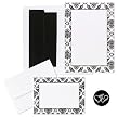 Wedding Invitation Kit White/Black Damask 50 ct