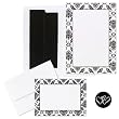 Wedding Invitation Kit White/Black Damask 50 ct