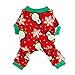 Fitwarm Cute Penguin Xmas Pet Clothes for Dog Pajamas Soft Christmas PJS, Red, XS