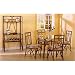 5 pc metal and glass square dining table set