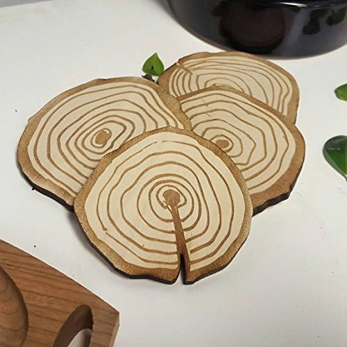 Wood Slice Coasters, Lasercut Tree Ring Coasters. Live Edge Coasters. Baltic Birch engraved with wood grain design