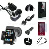 Sporting Goods : DreamBargains Premium Zune 80GB 120GB Accessory Bundle Kit - Protective Silicone Sleeve - Black + Screen Protector + Adjustable Armband + Retractable USB Charge and Sync Cable + USB Car Charger + USB Travel / Home Charger + Durable Metallic Sound Isolating In-Ear Earbud Earphones + Fully Adjustable Windshield Mount - Black
